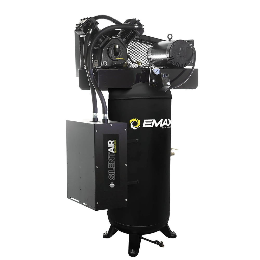 5 HP 60 Gallon Single Stage Single Phase 19 CFM Industrial 2-Cylinder Splash Lubricated Pump Electric SILENT Air Compressor