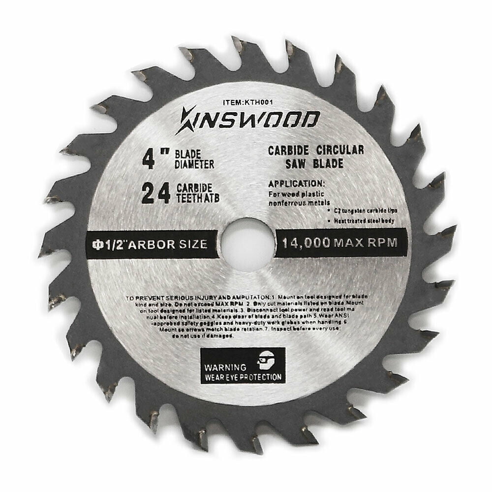 Kinswood Circular Saw Blade 4" 1/2" 1 pc 24T Cabride Tripped