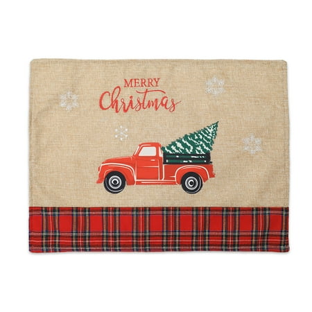 

Fpqtro Christmas Place Mats Truck And Christmas Tree Or Dog Washable Linen Placemats 221229