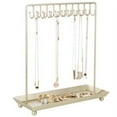 thumbnail image 3 of MyGift Modern Brass-Tone Metal Necklace Jewelry Organizer with 20 Hooks, 3 of 6