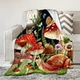 thumbnail image 6 of Mushrooms Snails Blanket Super Soft Fleece Throw Blankets 40x50 Inches Comfy Summer Flannel Travel Camping Blankets Gift for Women Men Decor Bedroom Sofa, 6 of 6