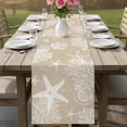 thumbnail image 4 of Rustic Coastal Table Runner 90 Inches, Sea Nautical Summer Beach Starfish Coral Bed Runner Dresser Scarves Tabletop for Indoor Outdoor Parties/Ceremony/Banquet, 13" x 90", 4 of 8