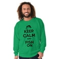 thumbnail image 4 of Keep Calm Fish On Fishing Enthusiast Men's Crewneck Sweatshirt Brisco Brands S, 4 of 6