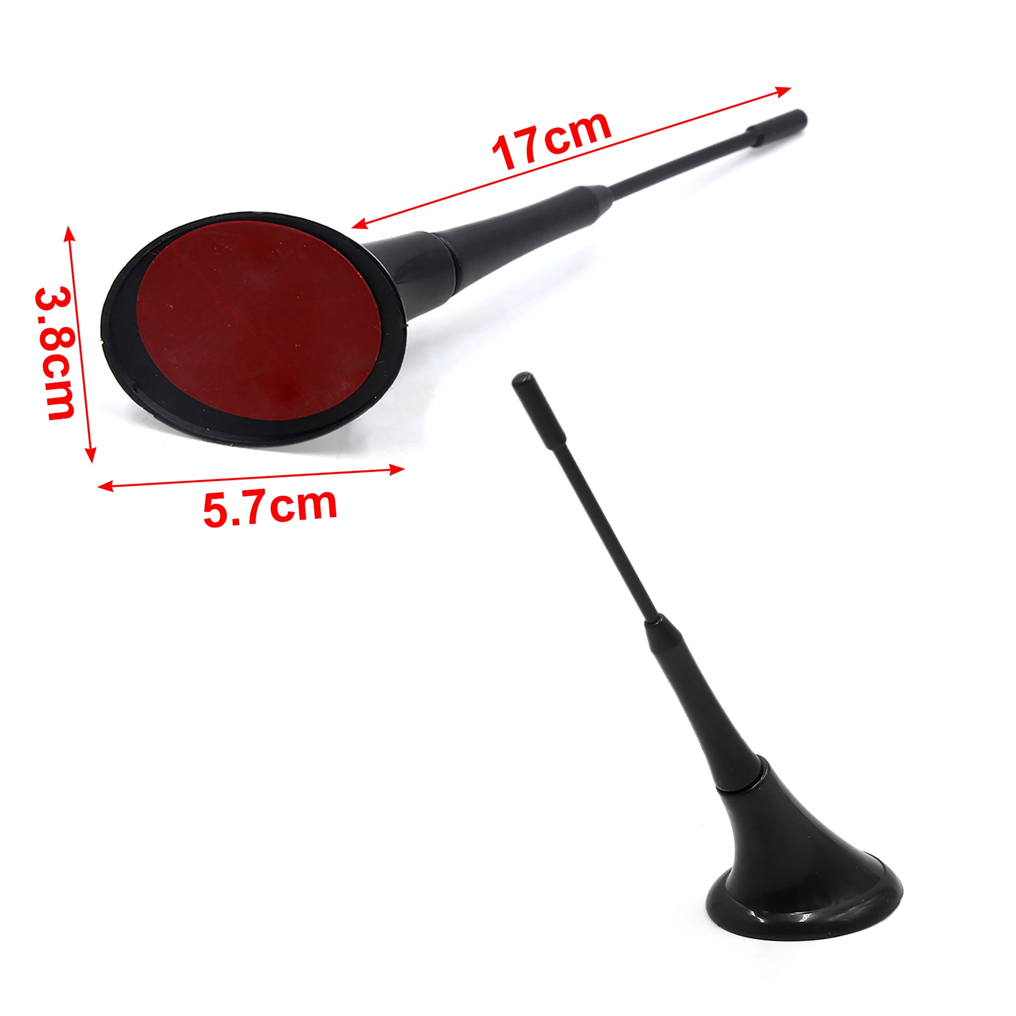 Unique Bargains Universal Black Self-Adhesive Oval Base Decorative Antenna Aerial for Car