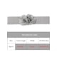 thumbnail image 4 of Cinturón elástico ancho de doble flor grande INSPIRE CHIC para mujer, cinturones elásticos anchos para vestir hasta 70 cm/27.55" en gris, 4 of 6