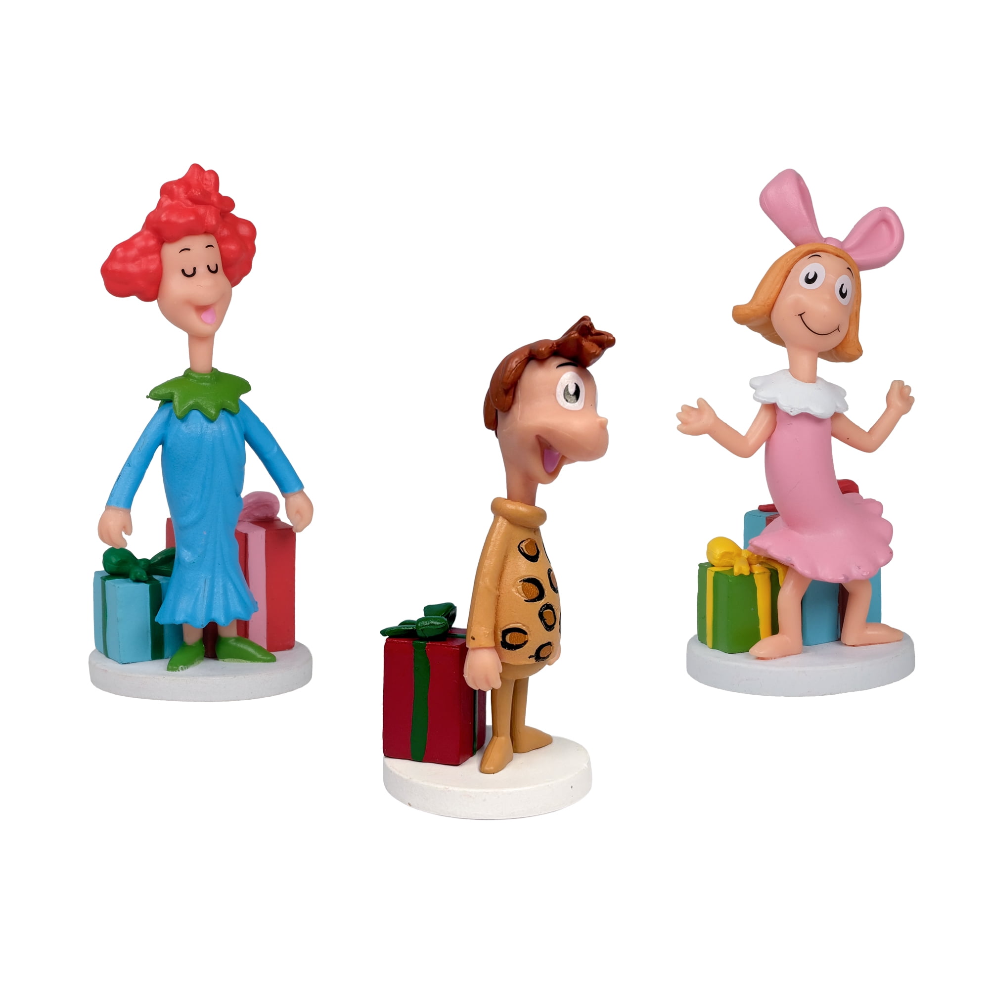 Dr. Seuss Whoville Characters with Gift Stacks Holiday Figurine Set, Three Pieces