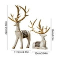 thumbnail image 3 of DAMAI 2 Pcs Standing & Sitting Resin Nordic Minimalist Reindeer Figurine, White Resin Deer Decor, Long-Horned Reindeer Christmas Decorations for Living Room Wine Cabinet Decor, 3 of 7