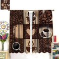 thumbnail image 3 of Brown Kitchen Curtains, Coffee Theme Collage, 27.5x63in, 2 Panel Blackout Set, 3 of 6
