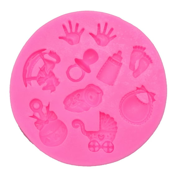 Decorative Silicone Molds Cake Baking Tools for DIY Sugar Craft Candy Chocolate Tray Soap Baby Shower Theme Fondant Mold
