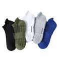 thumbnail image 1 of Visland 5 Pairs Unisex Socks Short Cut Anti-slip Solid Color Good Breathability Hollow Out Mesh Basketball Socks Shock Absorption Summer Sport Socks for Running Gym Outdoor Activities, 1 of 8