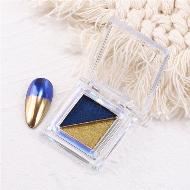 Nail Art Two-color Solid Mirror Powder Square Two-color Nail Mirror Powder Titanium Powder