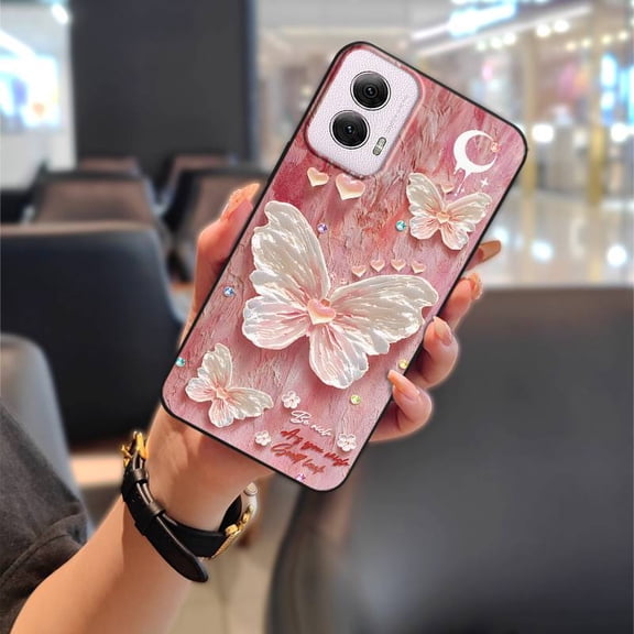 ABL-Phone Case For MOTO G Power 5G 2024, Protective Cartoon Shockproof Anti-knock TPU Fashion Design Full wrap Dirt-resistant Anti-dust Cute Soft case Oil Painting Phone Pouch Graffiti