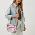 thumbnail image 3 of Checkered Crossbody Bag,Spacious Bum Bags for Women Nylon Crossbody Fanny Packs Checkered Purse Belt Wallet, 3 of 15