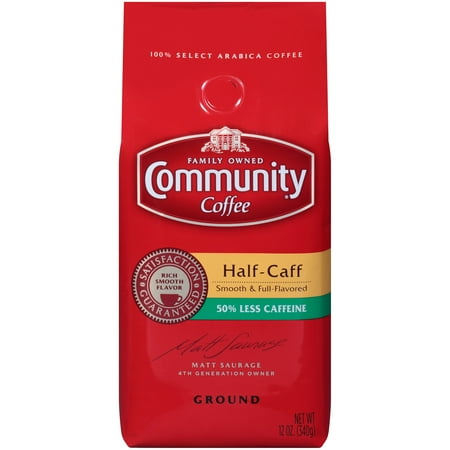 Community® Coffee Half-Caff 50% Less Caffeine Ground Coffee 12 oz. Bag - Walmart.com