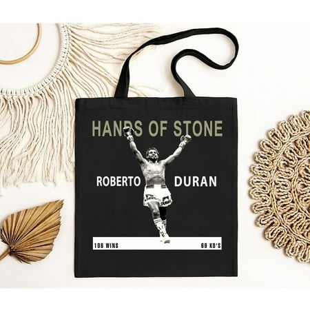 vintage ROBERTO DURAN Hands of Stone Men s Black Tote Bag-TH6378