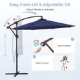 thumbnail image 5 of NAPWANT 10ft Patio Cantilever Umbrella, Hanging Offset Outdoor Umbrella with Crank & Cross Base, Navy-Blue (No Base), 5 of 10