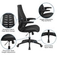 thumbnail image 5 of Flash Furniture High Back Designer Black Mesh Executive Swivel Ergonomic Office Chair with Height Adjustable Flip-Up Arms, 5 of 12