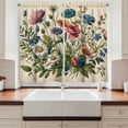 thumbnail image 3 of Ambesonne Floral Eucalyptus Kitchen Curtains, Colorful Blossomy, 55"x36", Champagne and Multicolor, 3 of 3