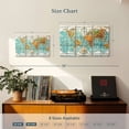 thumbnail image 3 of Elephant Stock Globe World Map Wall Art - Horizontal Multi Panel Canvas - Living Room Wall Decor - Education Multi Panel - Beige And Gray Decor - 23" x 14", 3 of 4