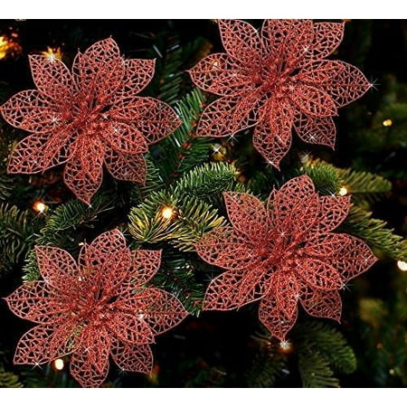Poinsettia Ornaments Holiday Decorations Artificial Poinsettia