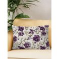 thumbnail image 2 of Outdoor Pillows Waterproof, Purple Florals Bedding Throw Pillows with Insert for Couch Sofa Bed, Farmhouse Botanical Peonies Vintage Leaves 12x20 Inch Pillowcases Decorative Patio Pillow Set of 1, 2 of 8