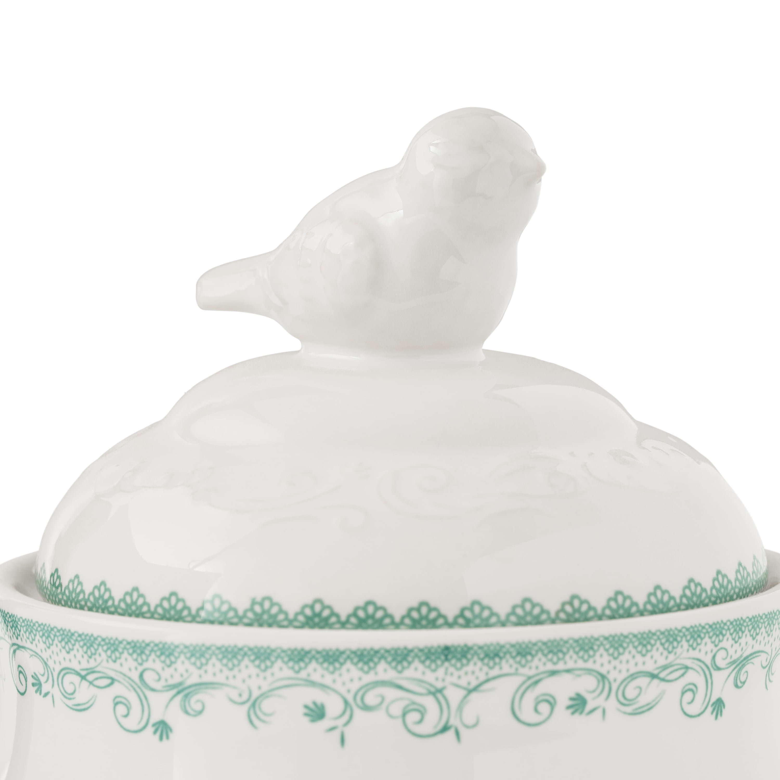 The Pioneer Woman Agatha Stoneware Sugar Bowl with Lid, Green