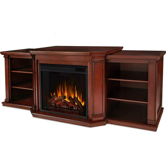 Real Flame Valmont 74" Electric Fireplace TV Stand in Dark Mahogany