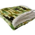 thumbnail image 2 of Legacy Decor Green Camo Color Fur Fleece Sherpa Throw Blanket 50" x 60", 2 of 4