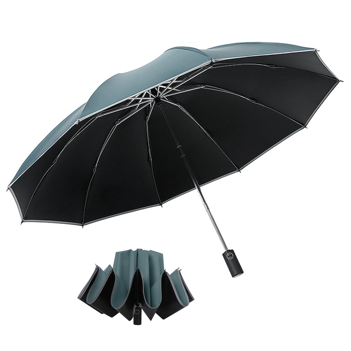 New 8 Ribs Automatic Compact Umbrella Folding Reverse Rain Sun Windproof New 8 Ribs Automatic Compact Umbrella Folding Reverse Rain Sun Windproof