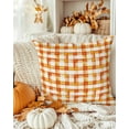 thumbnail image 3 of Decorative Throw Pillow Covers 16x16 Inch Set of 2 Orange Plaid Fall Decor Pillow Cases for Couch, Watercolor Buffalo Check Plaid Cushion Case for Living Room Bedroom Bed Car Chair, 3 of 9