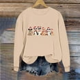 thumbnail image 4 of Women's Crewneck Sweatshirt Holiday, Vacation Graphic Tees Tops Fall Fashion Long Sleeve Pullover Beige-2 M, 4 of 6