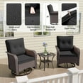 thumbnail image 4 of ALAULM Patio Conversation Set, 10-Piece Outdoor Furniture with Weave Rattan Frame and Cushions，Black, 4 of 6