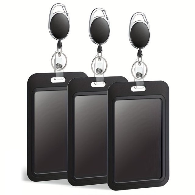 LCXmlly Card Case Protector 3Pcs Sliding Badge Holders Retractable Reel Carabiner Office School Case