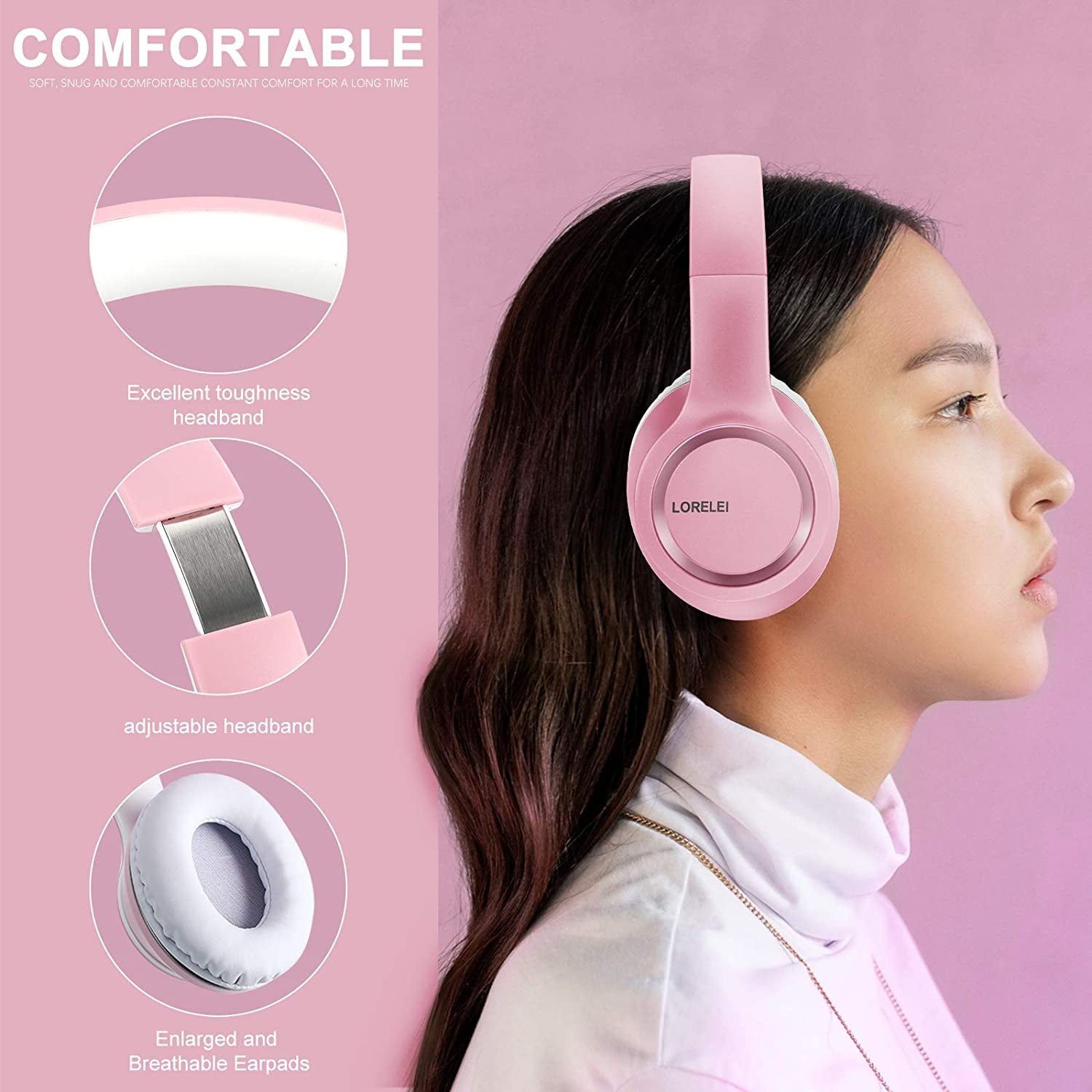 LORELEI X8 Over-Ear Wired Headphones with Microphone with LORELEI X8 Over-Ear Wired Headphones with Microphone with