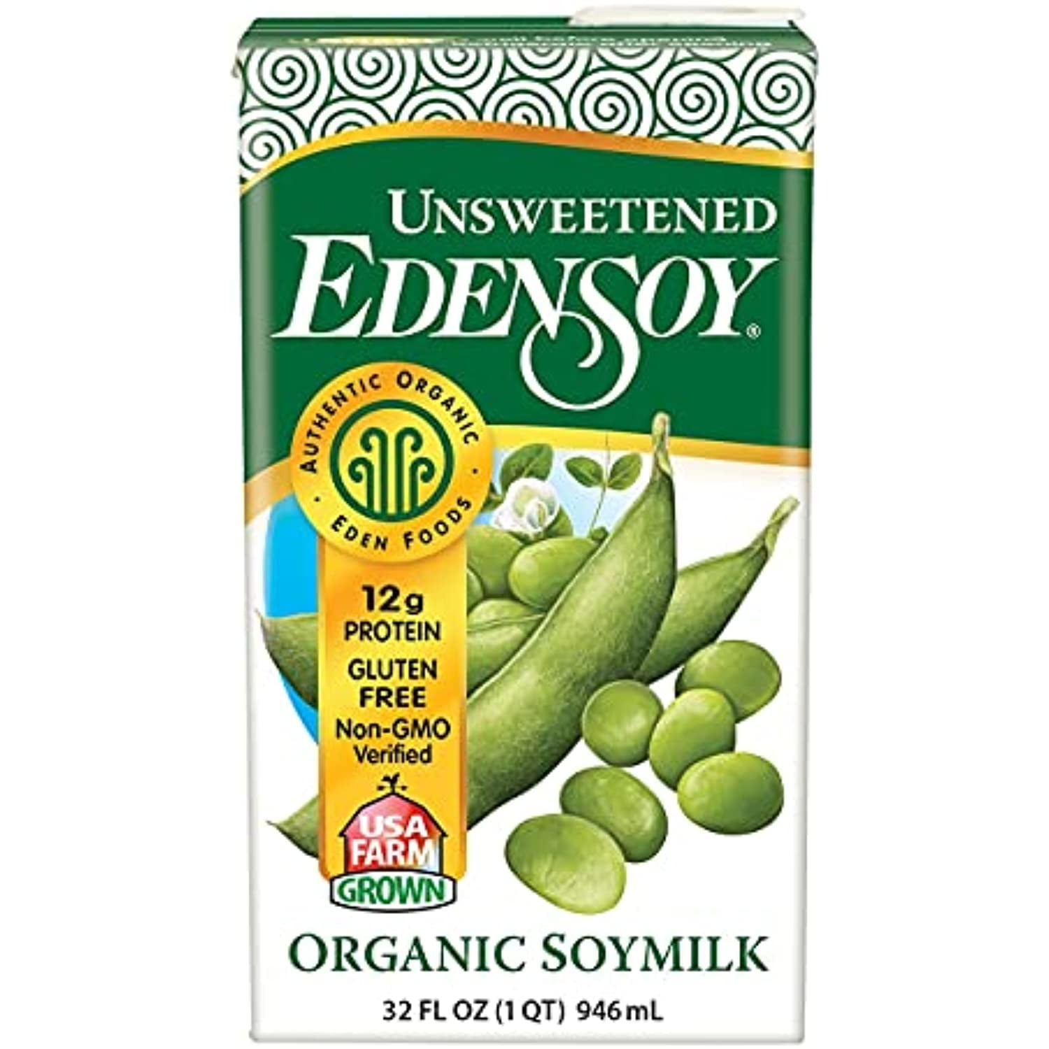 Unsweetened Edensoy, 32 Fl Oz, Eden Organic Soymilk, Non-Gmo, Vegan