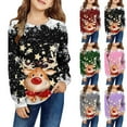 thumbnail image 2 of FUZHIQ Fall Sweatshirts for Girls Long Sleeve Christmas Santa Reindeer Cute Xmas Holiday Girl Casual Crewneck Pullover Tops, 2 of 4