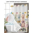 thumbnail image 6 of No Hook Shower Curtain with Snap-in Liner, Easter Bunny Waterproof Fabric Bathroom Curtains, Spring Watercolor Polka Dot Flower Plaid Beige Bath Curtains & Mesh Top Window 60"x72", 6 of 9