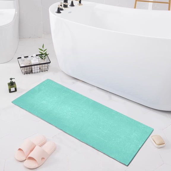 Dailycode Calamine Blue Bathroom Rugs Non Slip Absorbent Soft Plush Quick Dry Bath Mat, 39"x20"