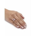 thumbnail image 3 of PalmBeach Jewelry 2.93 TCW Genuine Emerald Cut Amethyst and Pink Rhodolite 18k Rose Gold-Plated Sterling Silver Ring, 3 of 5