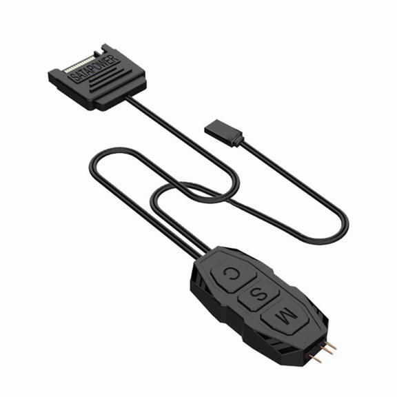 ARGB Controller Cable 5V 3 Pin RGB Controller Power Supply Light Strips Controller Cable for PC Motherboards,1 x ARGB Controller,Black