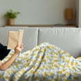 thumbnail image 3 of Exotic Soft Flannel Fleece Blanket, Hand Drawn Pineapples and Hearts Doodle Fresh Summer Food Illustration, Cozy Plush for Indoor and Outdoor Use, 60" x 80", Yellow Sea Green Black, by Ambesonne, 3 of 5