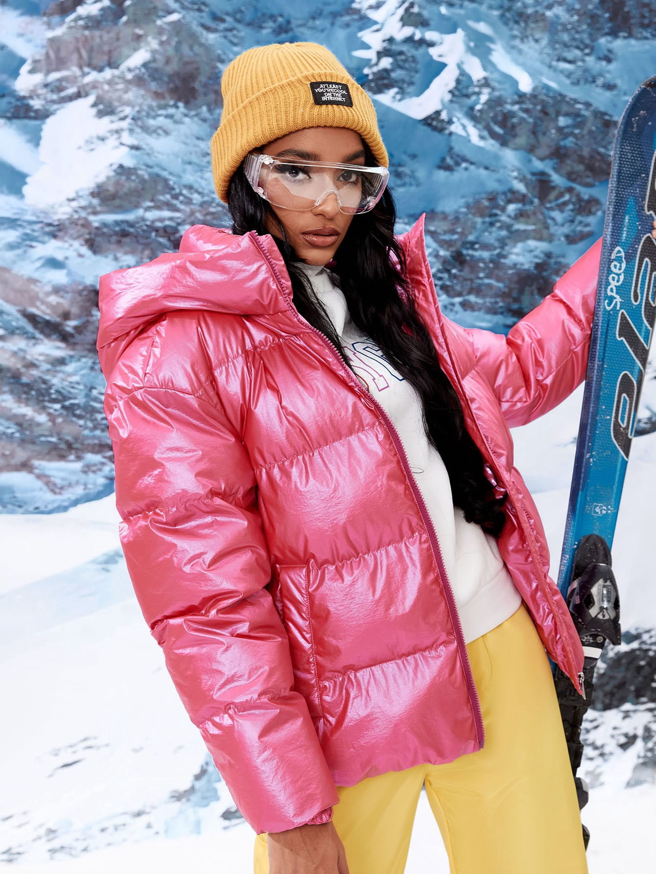 Women's Zip Front Hooded Puffer Coat 