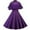 Purple, variant on Fesfesfes Women Dress Solid Color Lace Long Dress Cape Stand Collar Shawl Two-Piece Doll Collar Sling Dress or
