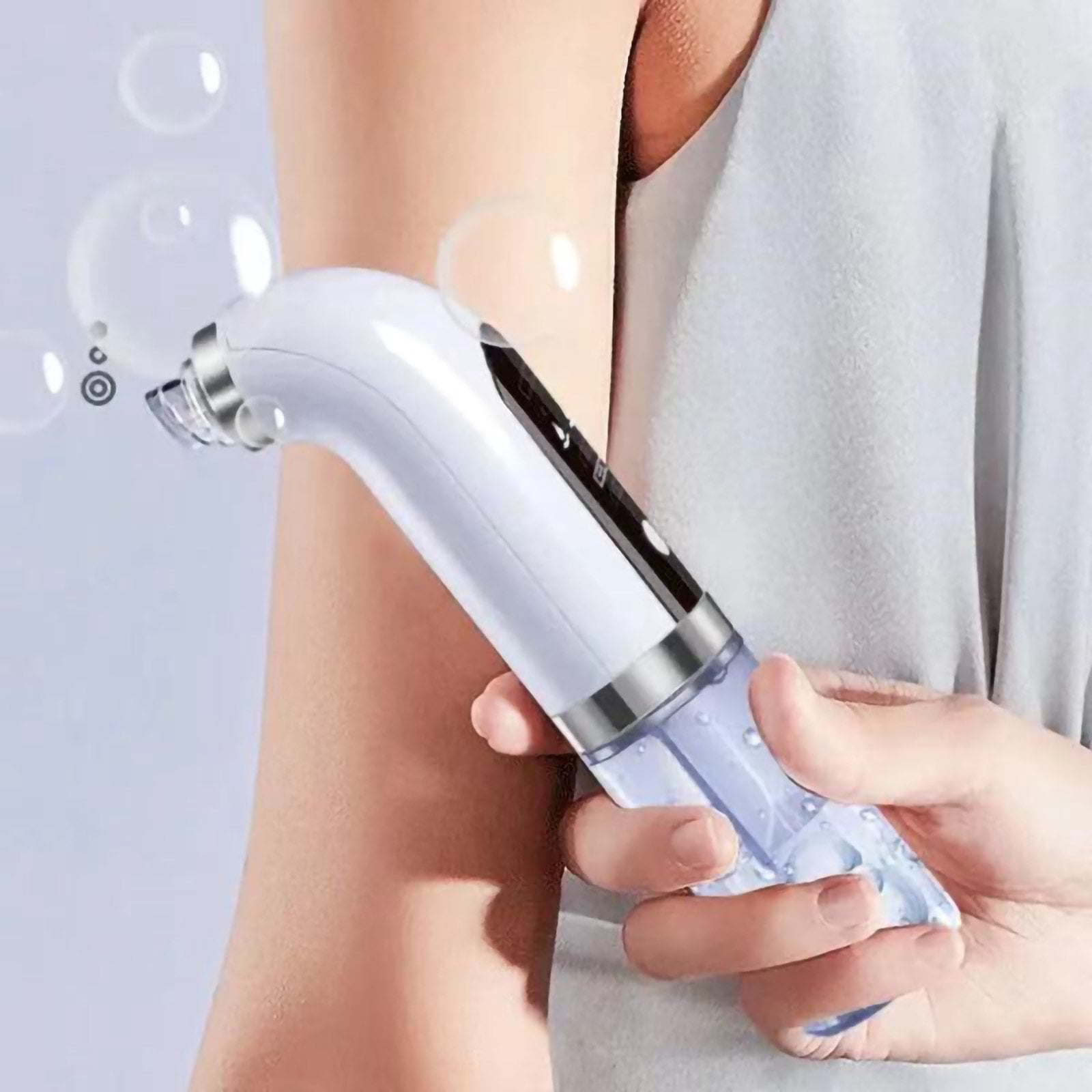 Blackhead Remover Pore Vacuum, with 6 Suction Heads Replaceable, Facial Cleaner Micro Bubble Beauty Instrument Electric Strong Suction Comedone Extractor Tool for Acne Removal Blackhead Sucker, White