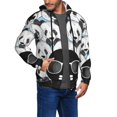 thumbnail image 2 of Kdxio Black Head Woman with Panda Hair Print Men Hoodies Casual Hoodies for Men with Zip Pockets Full Zip Long Sleeve Sweatshirt Sports Hooded Jacket-XX-Large, 2 of 5