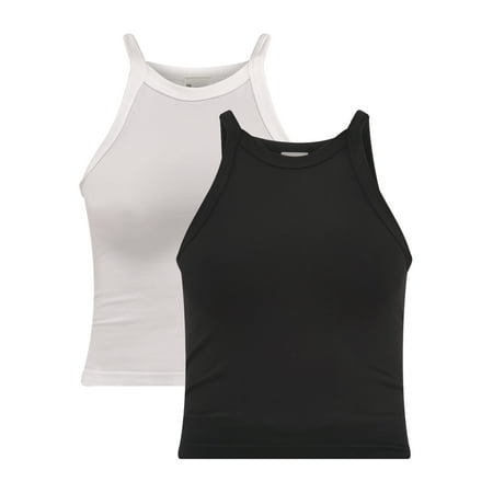 No Boundaries Seamless High Neck Tank Top, 2-Pack, Women'S