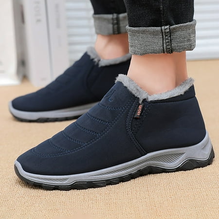 

YOUSNH Women and Men Winter New Warm Cotton Shoes Outdoor Walking Shoes Versatile Snow Shoes for Couples Woman Shoes Navy 10