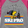 thumbnail image 3 of Peanuts - Woodstock Ski Pro - Toddler And Youth Girls Raglan Graphic T-Shirt, 3 of 6