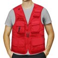 thumbnail image 3 of SURJDE Mens Jacket Field Pofessional Emergency Field Fishing Multi Pocket Vest (g-Red, M), 3 of 4