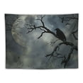thumbnail image 5 of Mystic Fog Forest Tapestry Gothic, Birds at Branches On Creepy Jungle at Deep in Dark Forest Tapestry Wall Hanging, Halloween Tapestry Wall Decor for Bedroom Living Room Dorm, 5 of 6